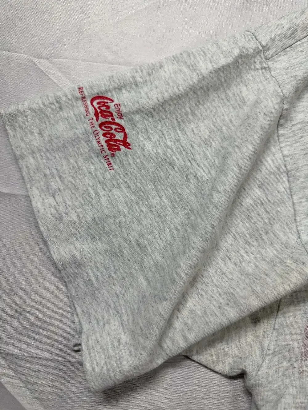 Vintage 1992 Atlanta Olympic Coca Cola Champion USA T Shirt XL Made USA Gray - Picture 7 of 14